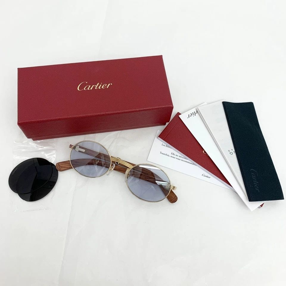 AUTHENTIC CARTIER SUNGLASSES 53 11 145 BUBINGA WOOD GP FRAMES GOLD CT0464S 002: AUTHENTIC CARTIER SUNGLASSES 53 11 145 BUBINGA WOOD GP FRAMES GOLD CT0464S 002 AUTHENTIC CARTIER SUNGLASSES 53 11 145 BUBINGA WOOD GP FRAMES GOLD CT0464S 002 Lens Width: 53mm Bridge Width: 22mm Temple