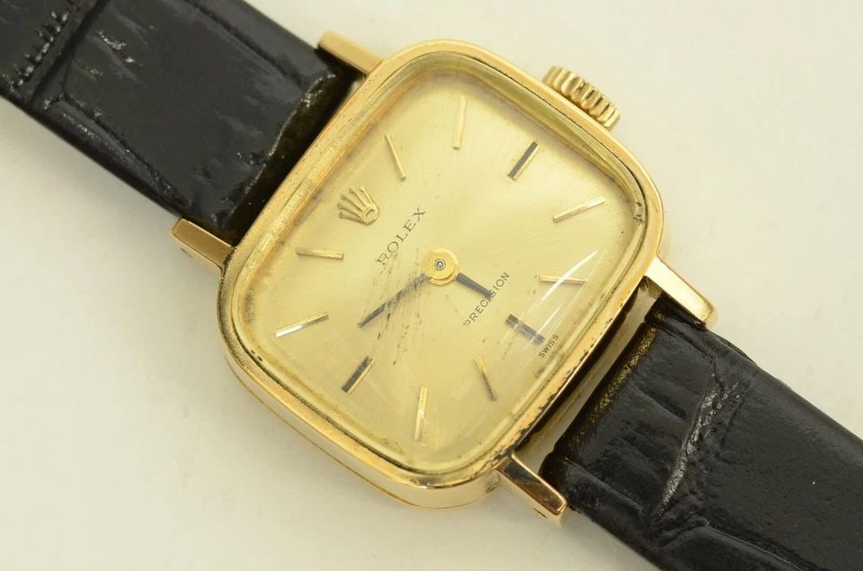 AUTHENTIC ROLEX PRECISION VINTAGE 18MM WATCH HANDWIND SWISS GOLD PLATED LEATHER: AUTHENTIC ROLEX PRECISION VINTAGE 18MM WATCH HANDWIND SWISS GOLD PLATED LEATHER Authentic Rolex Precision Vintage 18mm Watch Handwind Swiss Gold Plated Leather Authentic Rolex Precision Vintage 18mm W