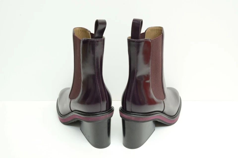 AUTHENTIC HERMES BOOTS PURPLE LEATHER 36.5 WOMENS WEDGE SHOES LADIES CLOTHING (1 of 2)