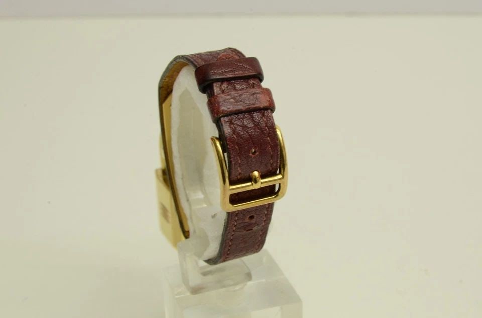 AUTHENTIC HERMES GOLD PADLOCK KELLY WATCH 19MM X 36MM GP BURGUNDY DIAL LEATHER (1 of 2)