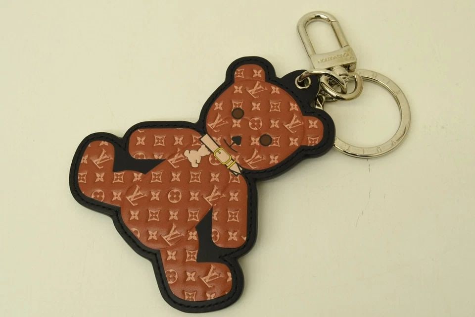 AUTHENTIC LOUIS VUITTON BEAR MONOGRAM KEYCHAIN LEATHER SP BROWN BAG ACCESSORY (1 of 2)