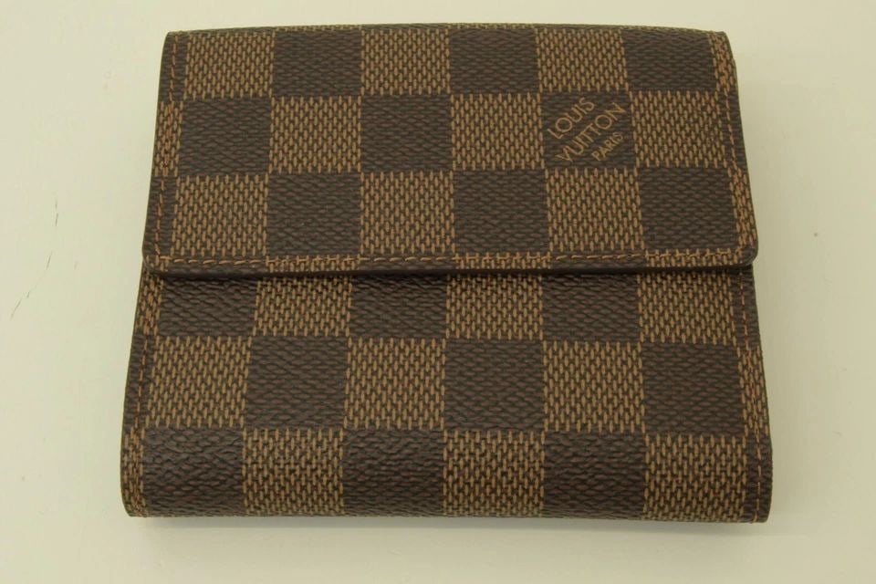 AUTHENTIC LOUIS VUITTON DAMIER DOUBLE BIFOLD WALLET CLIP LEATHER COIN CASE (1 of 2)