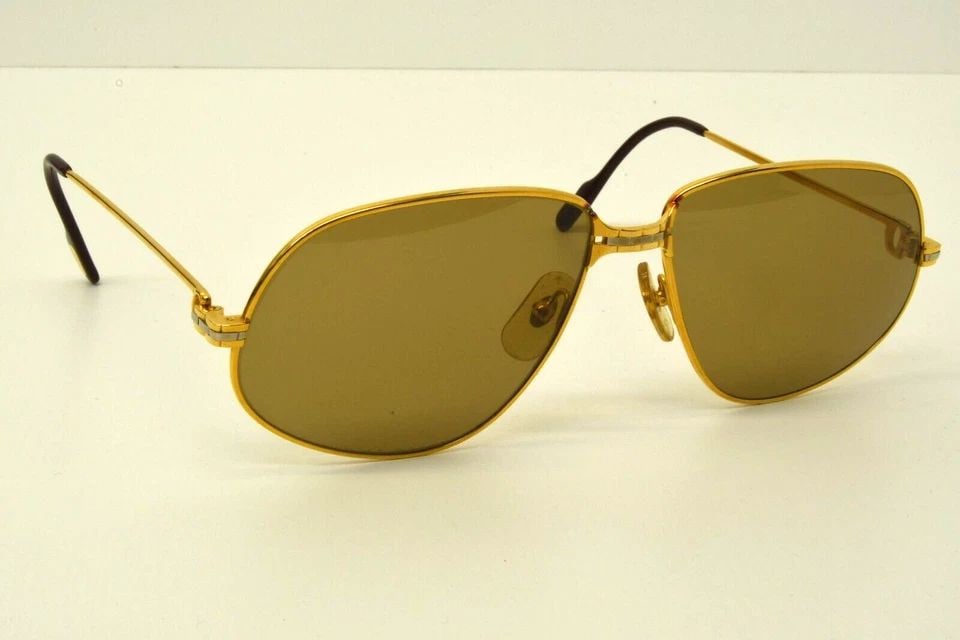 AUTHENTIC CARTIER PANTHERE 63 16 140 GOLD PLATED VINTAGE STRIPE SUNGLASSES FRAME: AUTHENTIC CARTIER PANTHERE 63 16 140 GOLD PLATED VINTAGE STRIPE SUNGLASSES FRAME Authentic Cartier Panthere 63 16 140 Gold Plated Vintage Stripe Sunglasses Frame Authentic Cartier Panthere 63 16 140 G