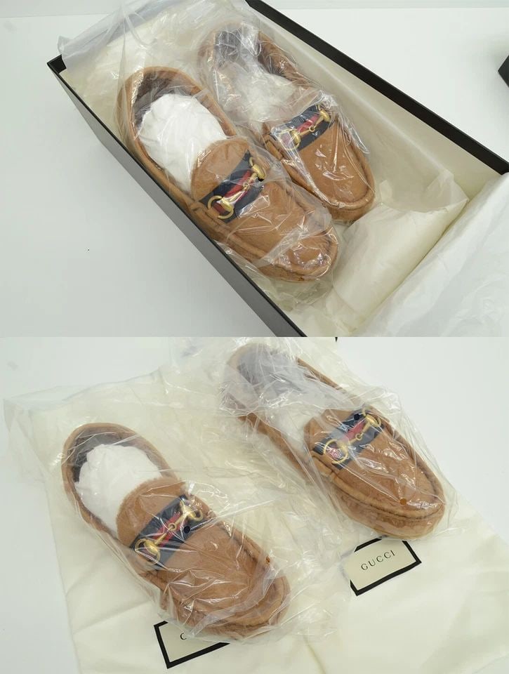 NEW AUTHENTIC GUCCI SHOES PELLE S GOMMA SIZE 4.5 5 WOMENS MOCCASINS LOAFER BND10 (1 of 2)