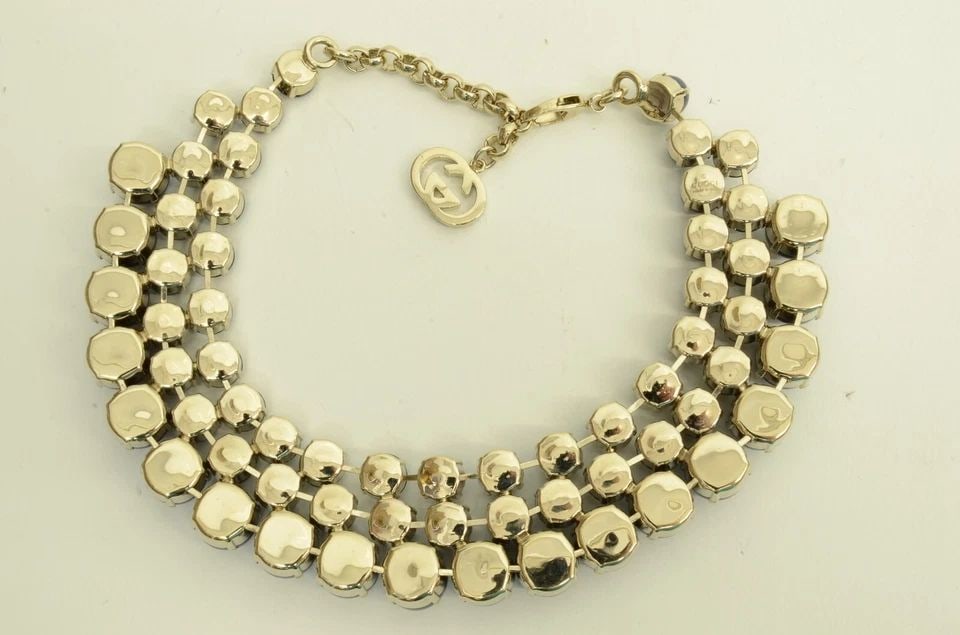 AUTHENTIC GUCCI FAUX BLUE PEARL BEAD NECKLACE NICE VERNICE JEWELRY ACCESSORY (1 of 2)