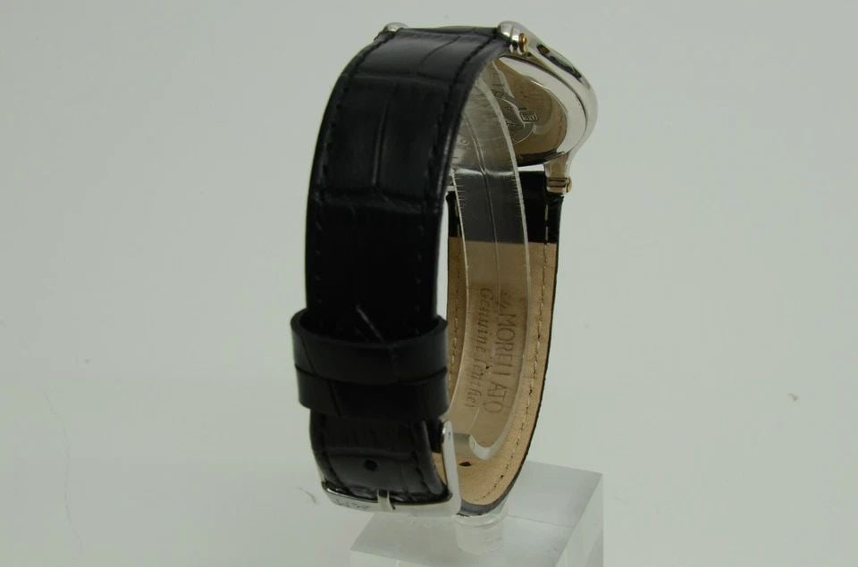AUTHENTIC LONGINES GOLDEN WING WATCH 33MM QUARTZ SS GP LEATHER ROMAN NUMERAL VTG (1 of 2)