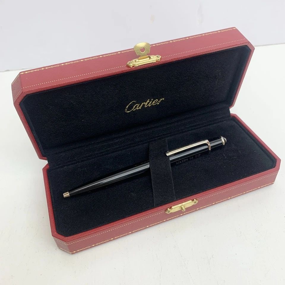 AUTHENTIC CARTIER BALLPOINT PEN C DECOR SP LOGO BLACK OFFICE DESK COLLECTIBLE 2: AUTHENTIC CARTIER BALLPOINT PEN C DECOR SP LOGO BLACK OFFICE DESK COLLECTIBLE 2 AUTHENTIC CARTIER BALLPOINT PEN C DECOR SP LOGO BLACK OFFICE DESK COLLECTIBLE 2 Cartier Ballpoint Pen Signed, Inscribed 