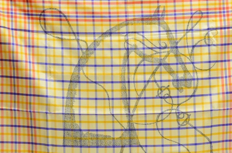 AUTHENTIC HERMES 100% SILK SCARF CARRE KILT ORANGE ULTRAVIOLET 90CM EXCLUSIVE (1 of 2)