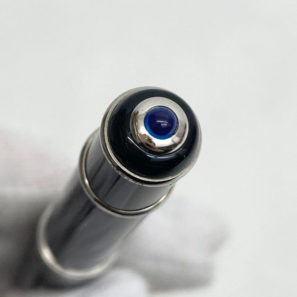 AUTHENTIC CARTIER BALLPOINT PEN BLUE SAPPHIRE SILVER C DECOR DESK COLLECTIBLE 3 (1 of 2)