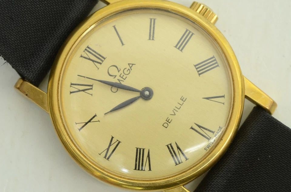 AUTHENTIC OMEGA DE VILLE 24MM WATCH ROUND GP LEATHER VINTAGE WRISTWATCH (1 of 2)