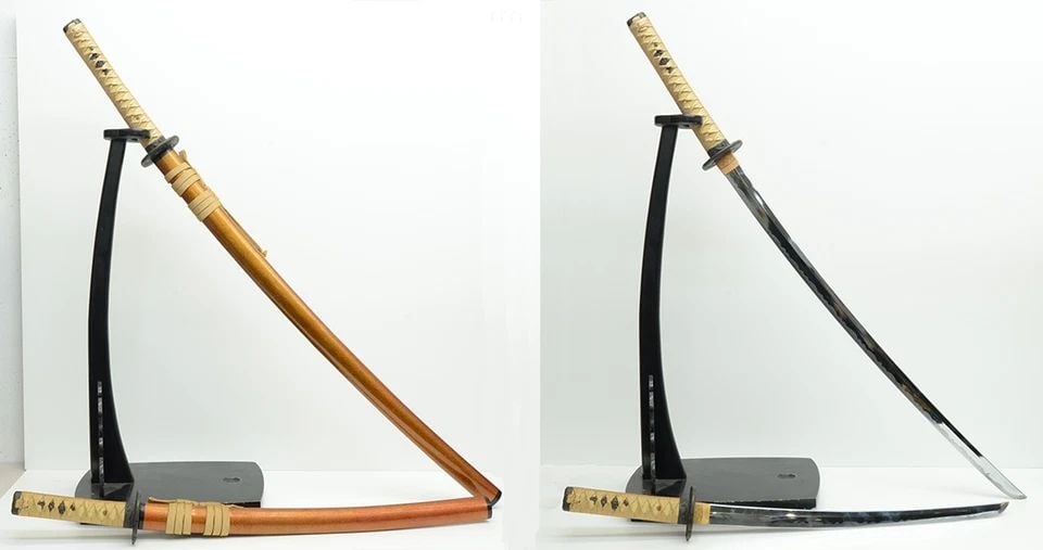 AUTHENTIC JAPANESE KATANA SAMURAI SWORD DISPLAY SET 2 REPLICA STEEL DRAGON BLADE (1 of 2)