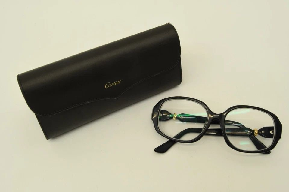 AUTHENTIC CARTIER C DECOR SUNGLASSES 140 BLACK FRAMES ACETATE TRINITY EYEGLASSES (1 of 2)