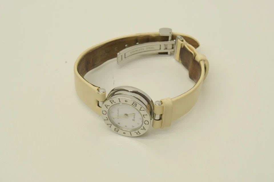 AUTHENTIC BVLGARI AUTOMATIC B.ZERO 1 WATCH 22MM WHITE STRAP VINTAGE WRISTWATCH (1 of 2)