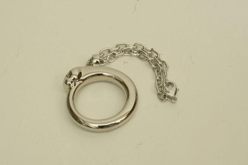AUTHENTIC CARTIER PANTHER LOGO SILVER KEYCHAIN SIGNATURE CAT ACCESSORY CHARM (1 of 2)