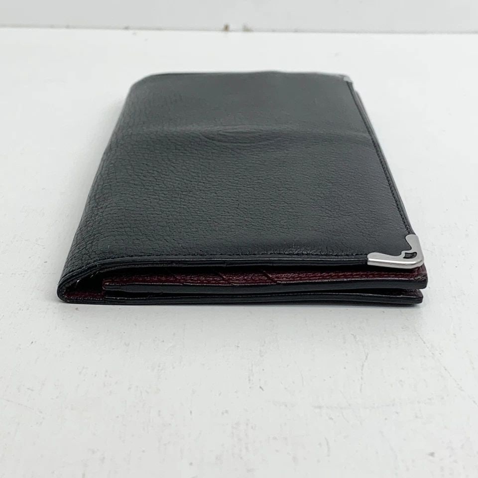 AUTHENTIC CARTIER VINTAGE THIN CASE SLIM WALLET BLACK INNER BURGUNDY FOLD SP: AUTHENTIC CARTIER VINTAGE THIN CASE SLIM WALLET BLACK INNER BURGUNDY FOLD SP AUTHENTIC CARTIER VINTAGE THIN CASE SLIM WALLET BLACK INNER BURGUNDY FOLD SP Cartier Fold Closure, Multi Pocket Width: 18 c