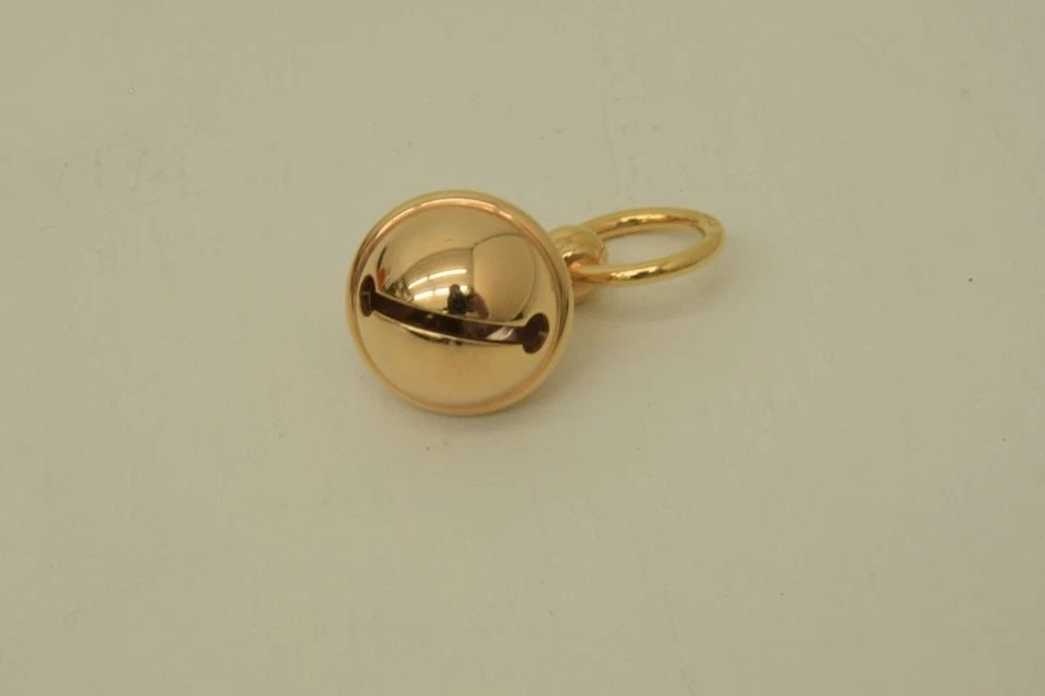 AUTHENTIC HERMES YELLOW ROSE GOLD PLATED KEYCHAIN CHARM DANGLE JINGLE ACCESSORY (1 of 2)