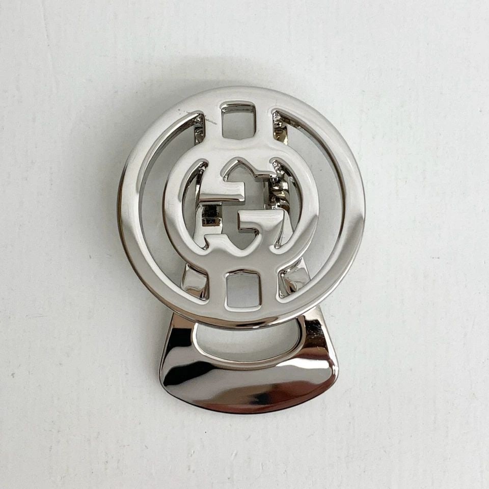 AUTHENTIC GUCCI LOGO SP MONEY CLIP SILVER PLATED ROUND CHIC FASHION ACCESSORY (1 of 2)