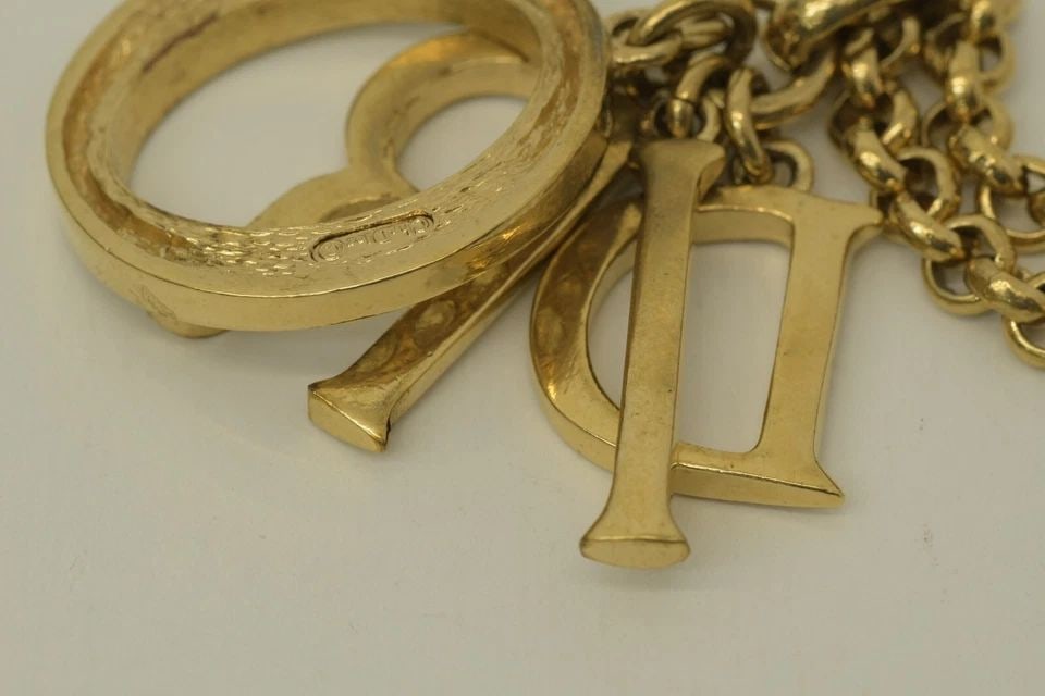 AUTHENTIC CHRISTIAN DIOR LARGE O LETTER CHARM NECKLACE GP LOGO RHINESTONE: AUTHENTIC CHRISTIAN DIOR LARGE O LETTER CHARM NECKLACE GP LOGO RHINESTONE Authentic Christian Dior Large O Letter Charm Necklace GP Logo Rhinestone Authentic Christian Dior Large O Letter Charm Neckla