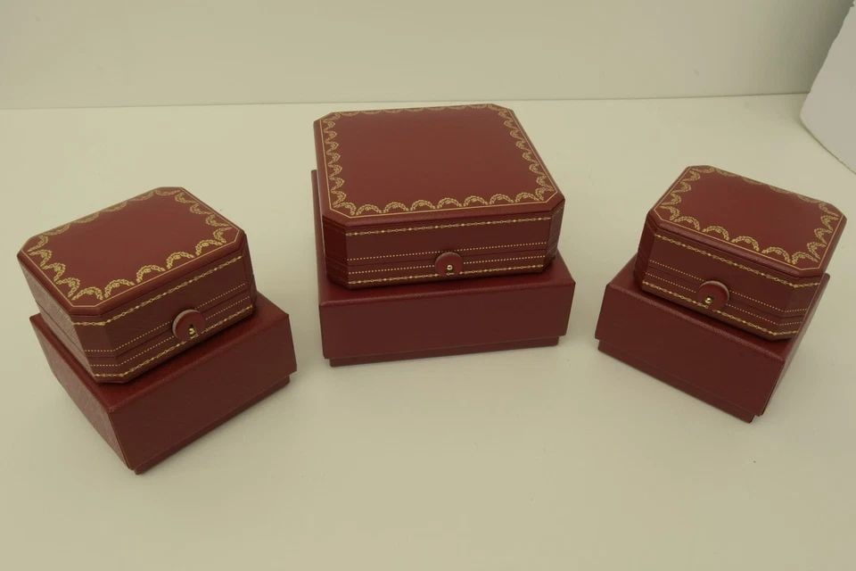 AUTHENTIC CARTIER JEWELRY & NECKLACE SAFE STORAGE DISPLAY BOXES COLLECTIBLE SET (1 of 2)