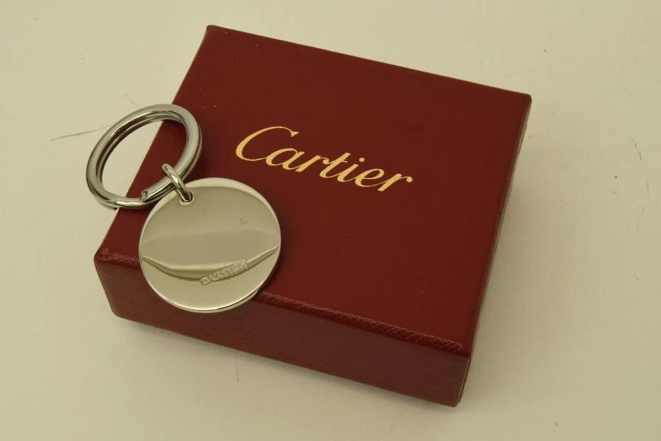AUTHENTIC CARTIER SP LETTER ROUND TAG SILVER PLATED KEYCHAIN ACCESSORY CHARM: AUTHENTIC CARTIER SP LETTER ROUND TAG SILVER PLATED KEYCHAIN ACCESSORY CHARM Authentic Cartier SP Letter Round Tag Silver Plated Keychain Accessory Charm Authentic Cartier SP Letter Round Tag Silver P