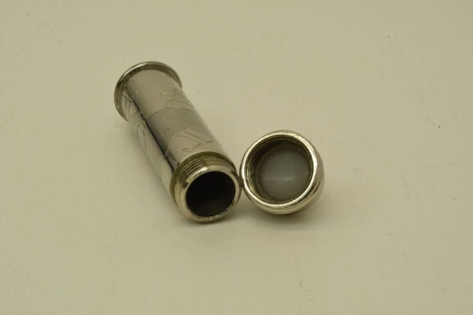 AUTHENTIC CARTIER CYLINDER SILVER PLATED LETTERS LOGO TWIST CASE ACCESSORY CHARM: AUTHENTIC CARTIER CYLINDER SILVER PLATED LETTERS LOGO TWIST CASE ACCESSORY CHARM Authentic Cartier Cylinder Silver Plated Letters Logo Twist Case Accessory Charm Authentic Cartier Cylinder Silver Plat