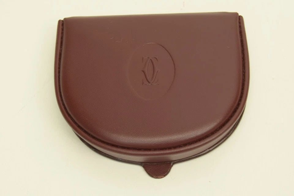 AUTHENTIC CARTIER BURGUNDY WALLET LEATHER DECOR LOGO CLASSIC COIN CASE POUCH: AUTHENTIC CARTIER BURGUNDY WALLET LEATHER DECOR LOGO CLASSIC COIN CASE POUCH Authentic Cartier Burgundy Wallet Leather Decor Logo Classic Coin Case Pouch Authentic Cartier Burgundy Wallet Leather Deco