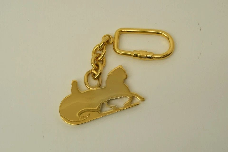 AUTHENTIC CELINE GOLD PLATED HORSE LOGO KEYCHAIN CLASSIC CHARM JEWELRY ACCESSORY: AUTHENTIC CELINE GOLD PLATED HORSE LOGO KEYCHAIN CLASSIC CHARM JEWELRY ACCESSORY Authentic Celine Gold Plated Horse Logo Keychain Classic Charm Jewelry Accessory Authentic Celine Gold Plated Horse Log