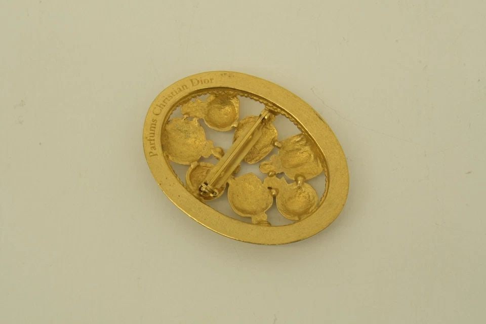 AUTHENTIC CHRISTIAN DIOR PERFUME BROOCH GP BOTTLES JEWELRY ACCESSORY PIN (1 of 2)