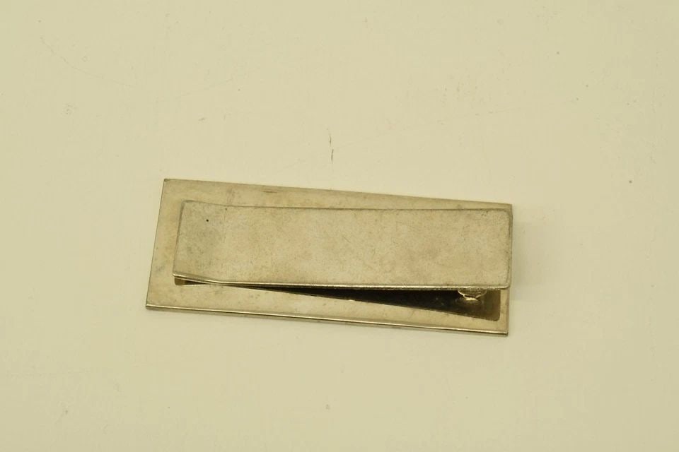 AUTHENTIC GUCCI DARK GREEN WEB STRIPE MONEY CLIP SILVER PLATED ACCESSORY SP (1 of 2)