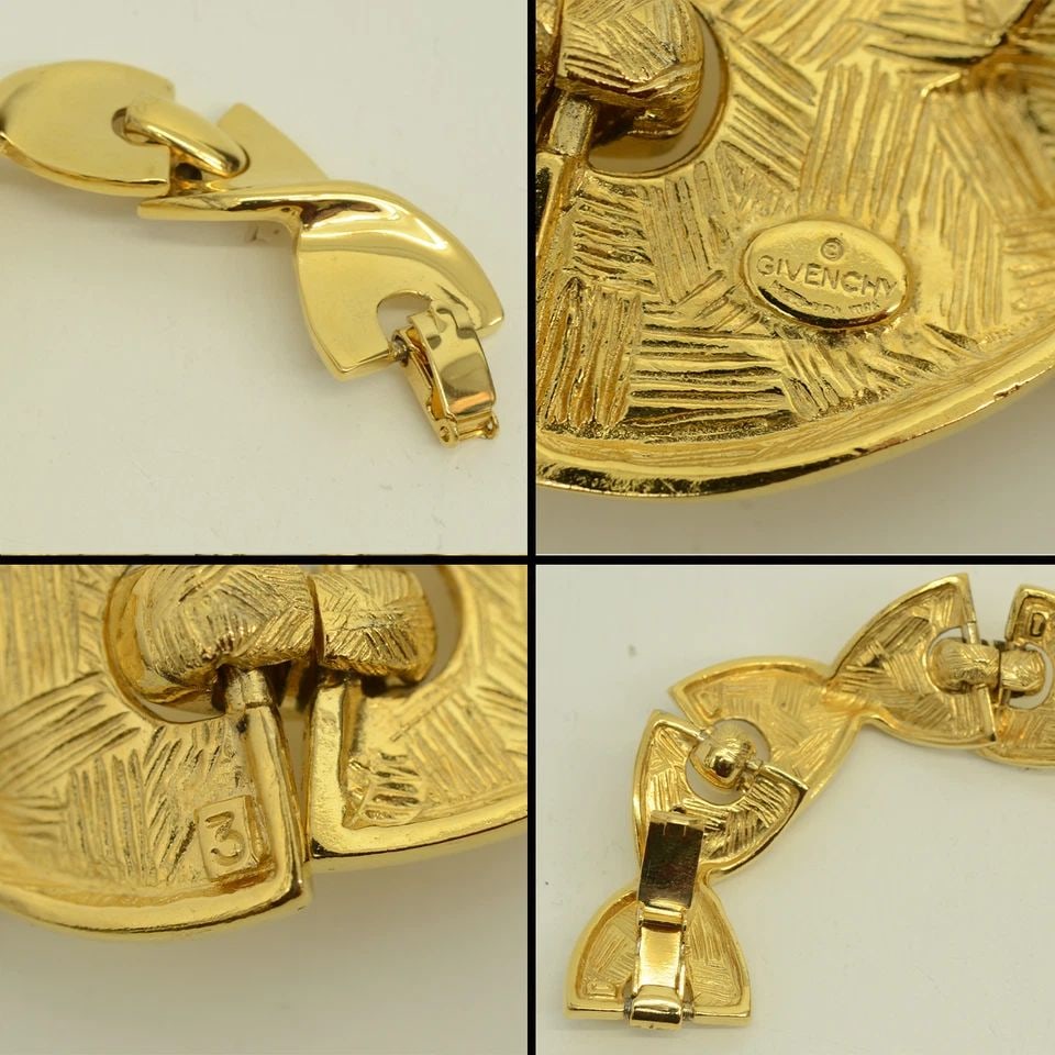 AUTHENTIC GIVENCHY HOUR GLASS NECKLACE GP JEWELRY GOLD PLATED CLIP ACCESSORY (1 of 2)