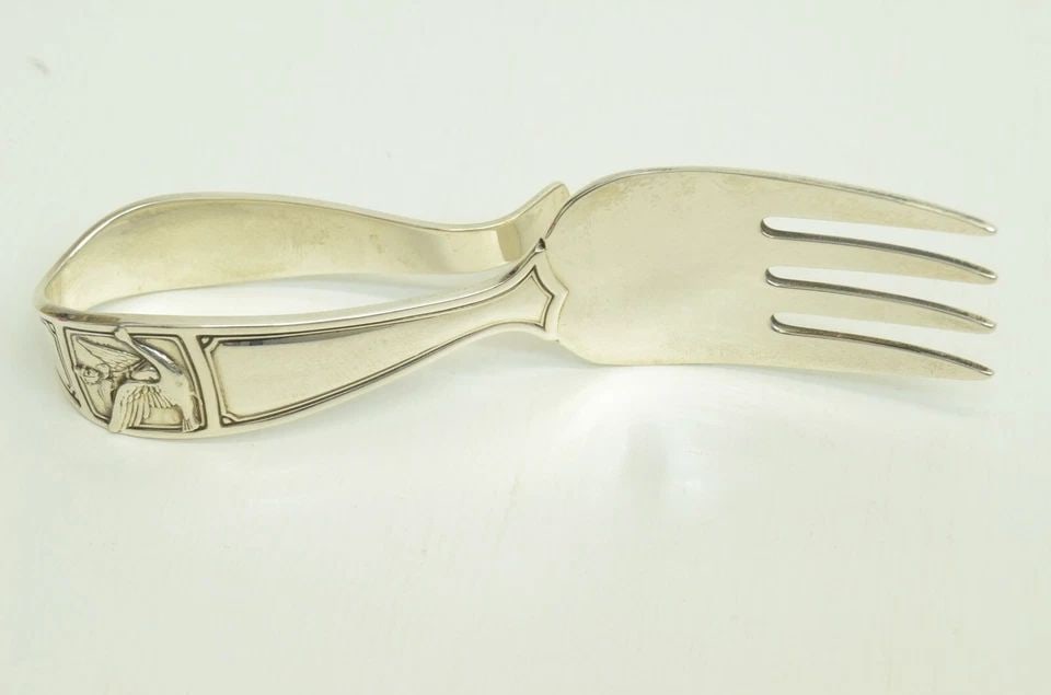 AUTHENTIC TIFFANY & CO. STERLING SILVER FORK SWAN RIDER SILVERWARE COLLECTIBLE (1 of 2)