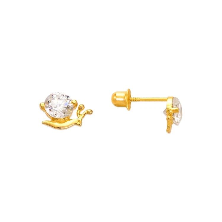 NEW 14K YELLOW GOLD SNAIL STUD EARRINGS: NEW 14K YELLOW GOLD SNAIL STUD EARRINGS SNAIL STUD EARRINGS NEW 14K YELLOW GOLD Width: Approx. 7x6mm Apx WEIGHT: 2g