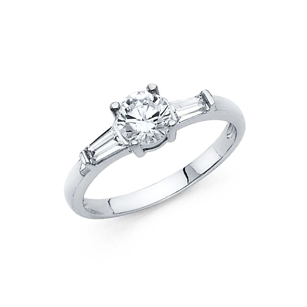 NEW 14K WHITE GOLD ENGAGEMENT RING -SIZE 7: NEW 14K WHITE GOLD ENGAGEMENT RING ENGAGEMENT RING NEW 14K WHITE GOLD WIDTH : 1.5 mm Average Apx. WEIGHT : 2g