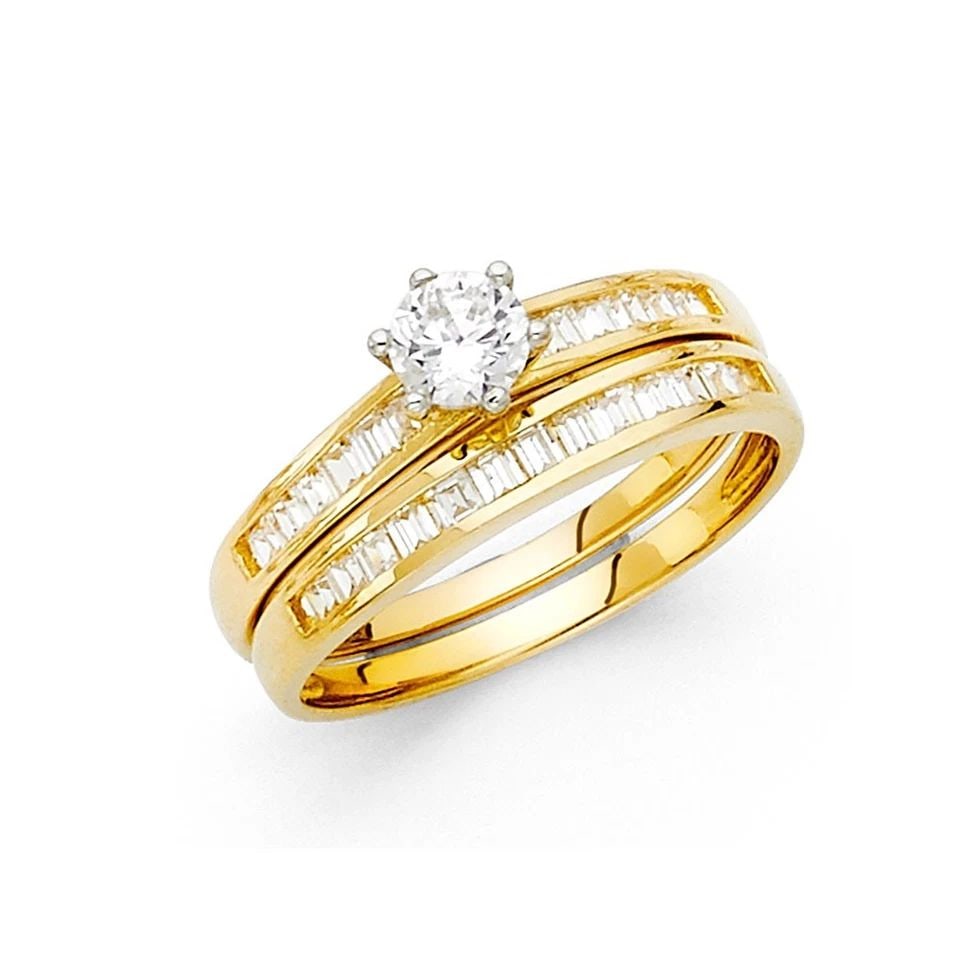 NEW 14K YELLOW GOLD ENGAGEMENT BAGUETTES RING- SIZE 7: NEW 14K YELLOW GOLD ENGAGEMENT BAGUETTES RING ENGAGEMENT BAGUETTES RING NEW 14K YELLOW GOLD WIDTH: 2 mm Average Apx. WEIGHT: 1.9g