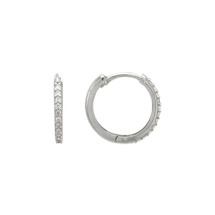 NEW 14K WHITE GOLD FANCY HUGGIE EARRINGS: NEW 14K WHITE GOLD FANCY HUGGIE EARRINGS FANCY HUGGIE EARRINGS NEW 14K WHITE GOLD Width: Approx. 2x15mm Apx WEIGHT: 1.9g
