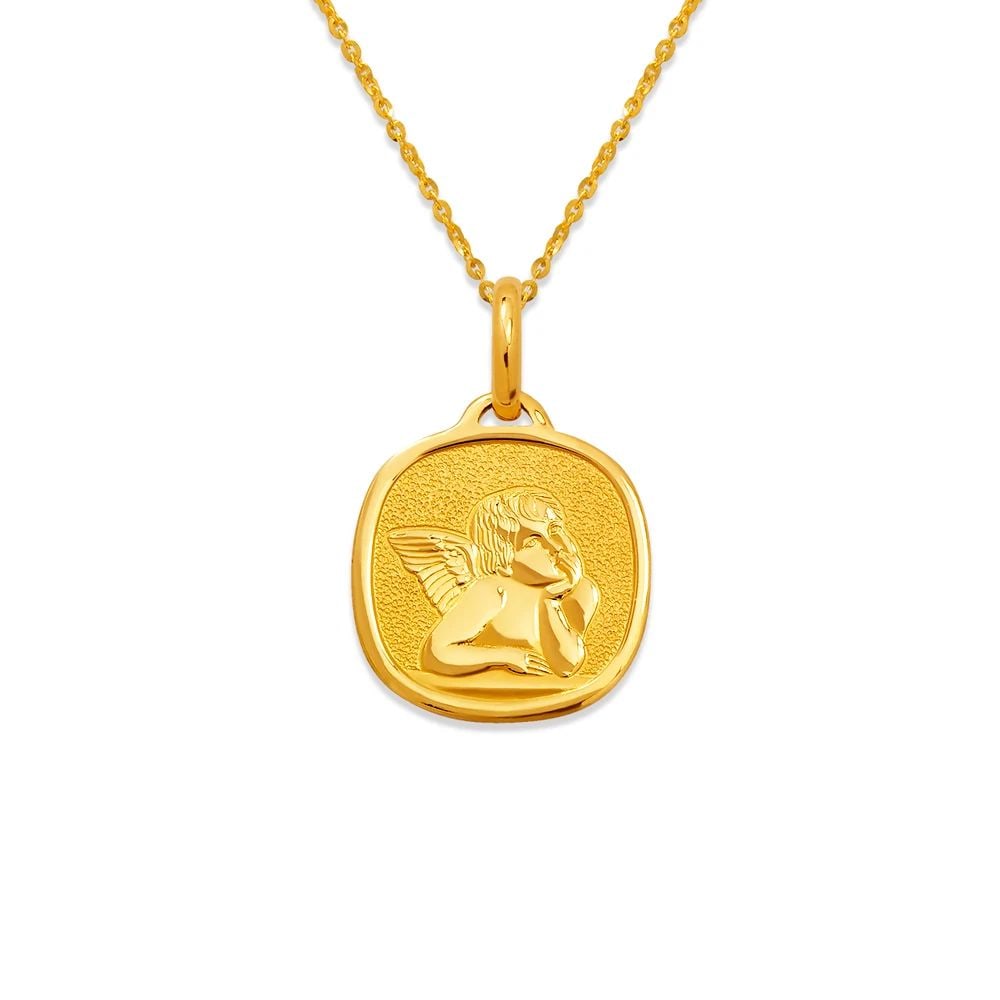 NEW 14K YELLOW GOLD 18MM ANGEL PENDANT (1 of 2)