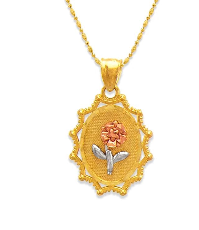 NEW 14K TRICOLOR GOLD ROSE PENDANT: NEW 14K TRICOLOR GOLD ROSE PENDANT ROSE PENDANT NEW 14K TRICOLOR GOLD Apx. WIDTH: 15x20mm Apx WEIGHT: 1.9g