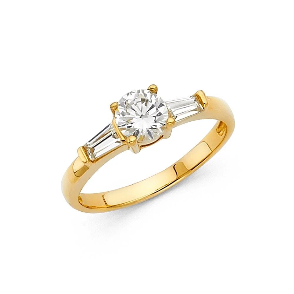 NEW 14K YELLOW GOLD ENGAGEMENT RING- SIZE 7 (1 of 2)