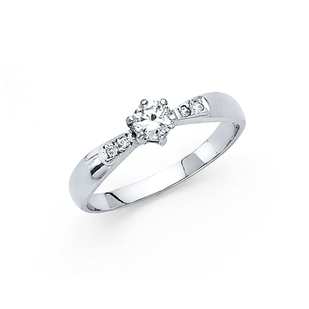 NEW 14K WHITE GOLD ENGAGEMENT RING -SIZE 7 (1 of 1)