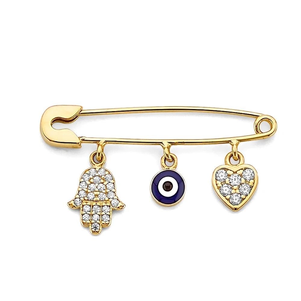 NEW 14K YELLOW GOLD HANG ON PIN PENDANT: NEW 14K YELLOW GOLD HANG ON PIN PENDANT HANG ON PIN PENDANT NEW 14K YELLOW GOLD Height : 18 mm Width : 32 mm Apx. WEIGHT : 1.8g
