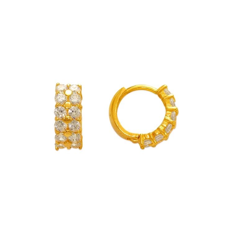 NEW 14K YELLOW GOLD 10MM FANCY HUGGIE EARRINGS: NEW 14K YELLOW GOLD 10MM FANCY HUGGIE EARRINGS 10MM FANCY HUGGIE EARRINGS NEW 14K YELLOW GOLD Width: Approx. 4x11mm Apx WEIGHT: 1.8g