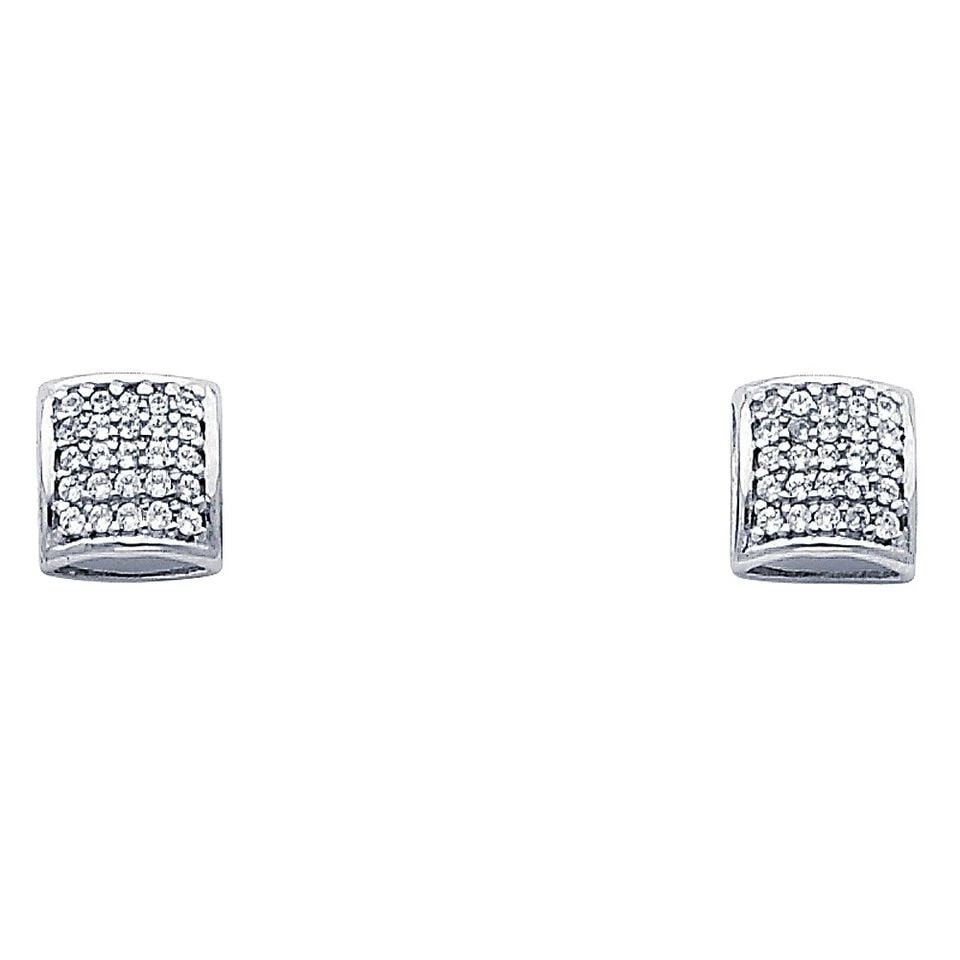 NEW 14K WHITE GOLD FANCY EARRINGS (1 of 1)