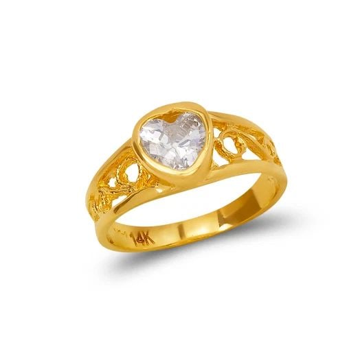 NEW 14K YELLOW GOLD KIDS HEART RING: NEW 14K YELLOW GOLD KIDS HEART RING KIDS HEART RING NEW 14K YELLOW GOLD SIZE Apx: 6mm WEIGHT: 1.7g