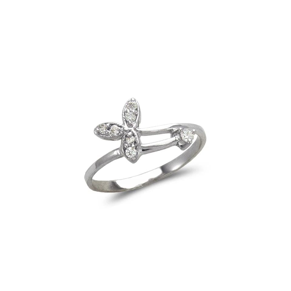 NEW 14K WHITE GOLD LADIES FASHION WHITE FLOWER RING: NEW 14K WHITE GOLD LADIES FASHION WHITE FLOWER RING LADIES FASHION WHITE FLOWER RING NEW 14K WHITE GOLD SIZE Apx: 10mm WEIGHT: 1.7g