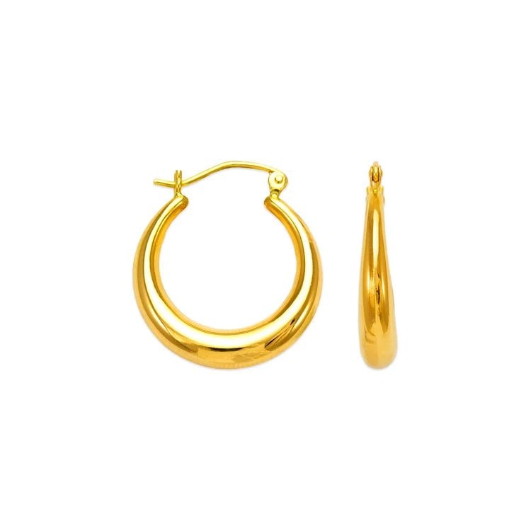 NEW 14K YELLOW GOLD HOLLOW SHRIMP HOOP EARRINGS: NEW 14K YELLOW GOLD HOLLOW SHRIMP HOOP EARRINGS HOLLOW SHRIMP HOOP EARRINGS NEW 14K YELLOW GOLD Width: Approx. 20mm Apx WEIGHT: 1.7g