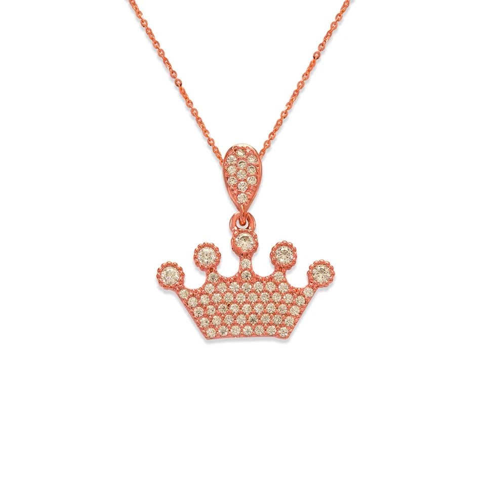 NEW 14K ROSE GOLD FANCY ROSE TIARA PENDANT (1 of 1)