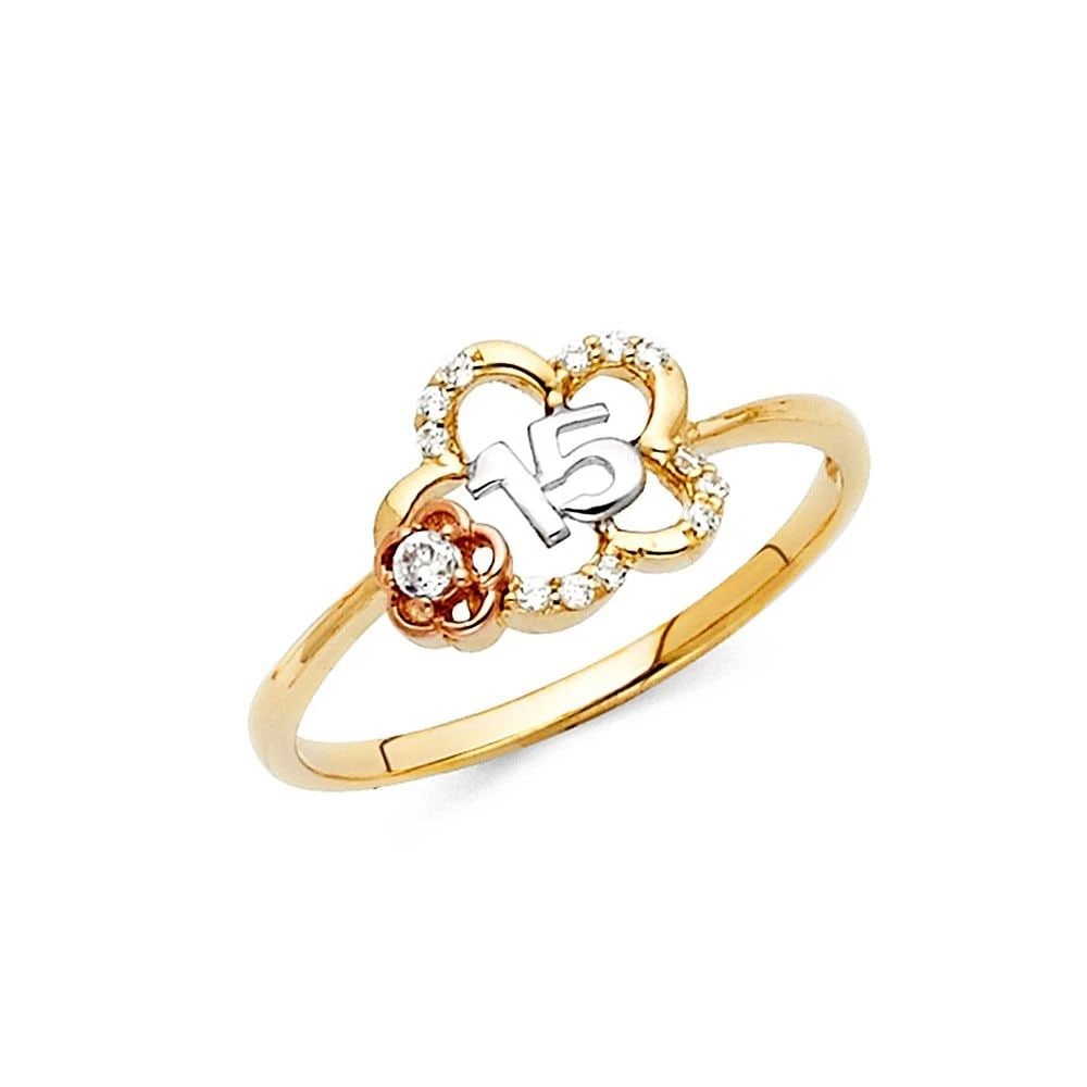 NEW 14K TRI COLOR GOLD RING -SIZE 7 (1 of 2)