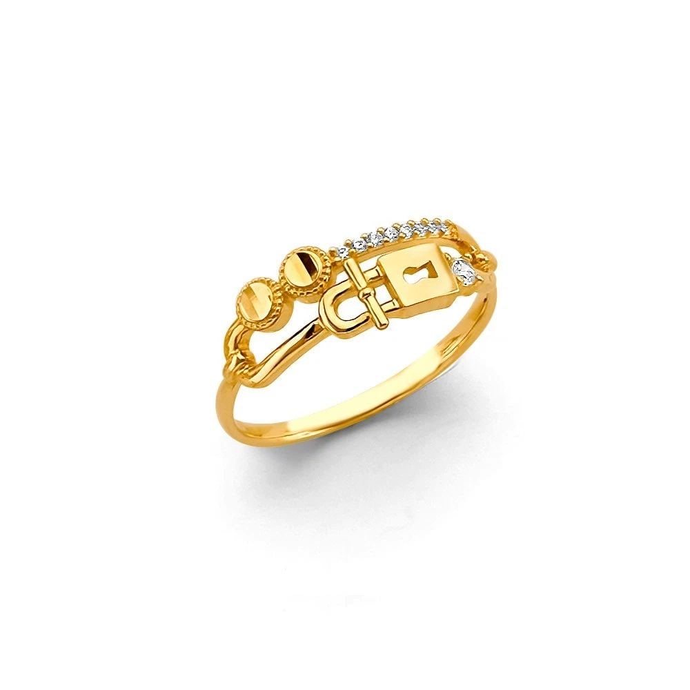 NEW 14K YELLOW GOLD FANC RING (1 of 2)