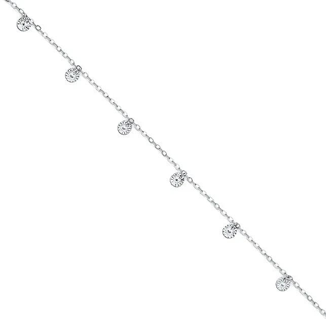NEW 14K WHITE GOLD LIGHT ELEGANT ANKLET (1 of 2)