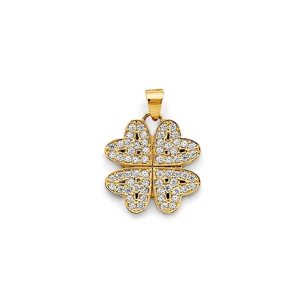 NEW 14K YELLOW GOLD CLOVER PENDANT: NEW 14K YELLOW GOLD CLOVER PENDANT CLOVER PENDANT NEW 14K YELLOW GOLD Height : 17 mm Width : 13 mm Apx. WEIGHT : 1.5g